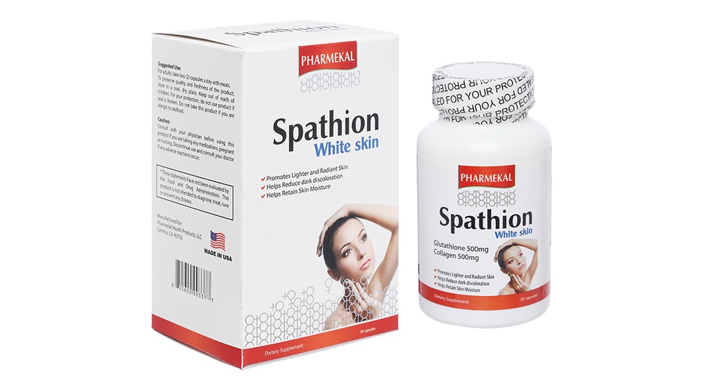 Pharmekal Spathion White Skin làm trắng da, giảm nám hộp 30 viên