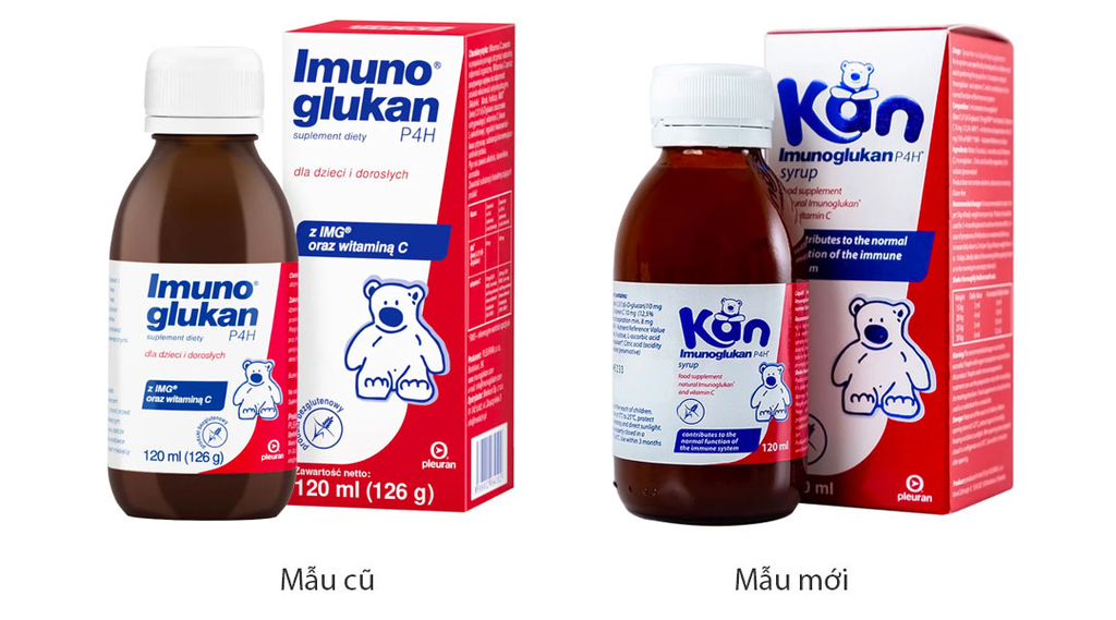 Siro Kan Imunoglukan P4H hỗ trợ tăng đề kháng cho bé chai 120ml