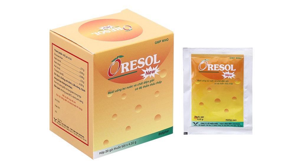 Muối uống Oresol New Bidiphar bù nước và điện giải (20 gói x 4,22g)