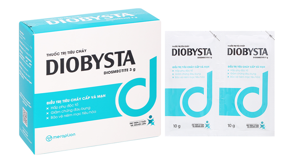 Hỗn dịch uống Diobysta trị tiêu chảy (12 gói x 10g)