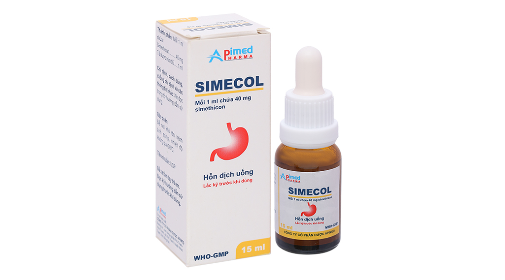 Hỗn dịch uống Simecol chống đầy hơi, giảm triệu chứng khó tiêu chai 15ml