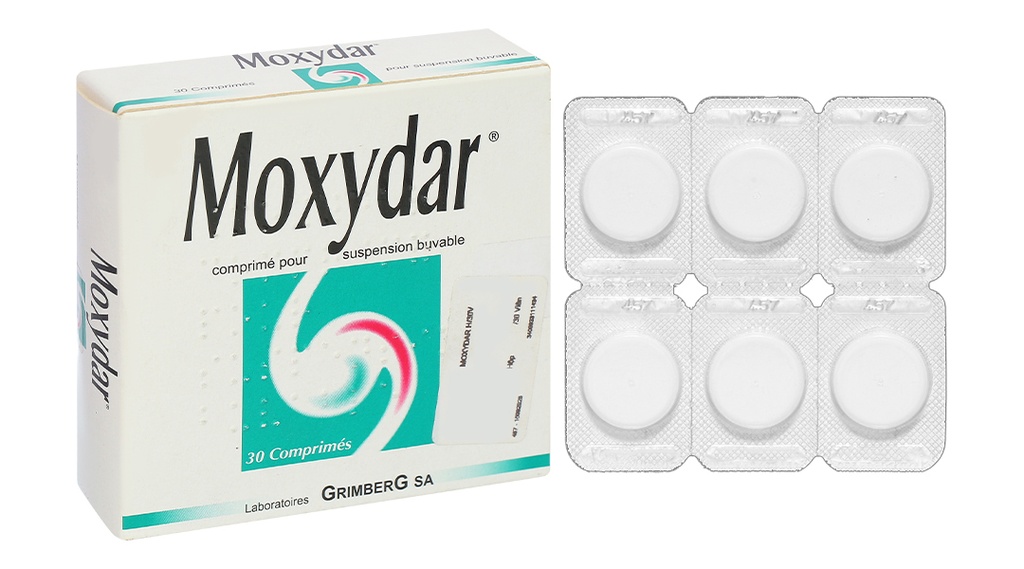 Moxydar trị các chứng trào ngược dạ dày, thực quản (5 vỉ x 6 viên)