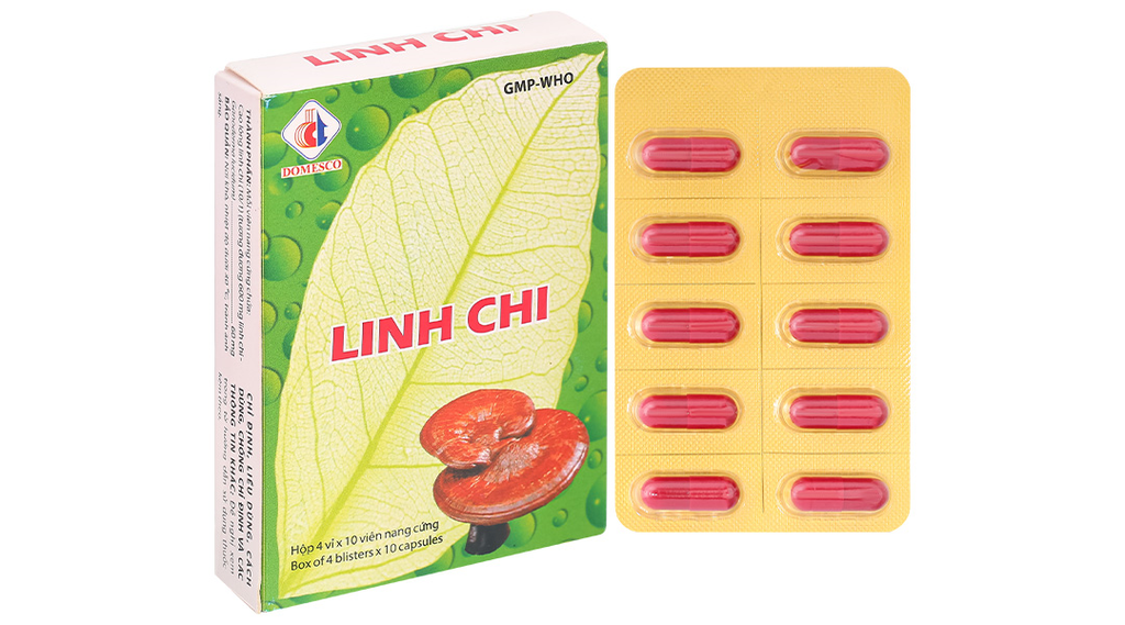 Linh Chi Domesco tăng cường chức năng gan, điều hòa huyết áp (4 vỉ x 10 viên)