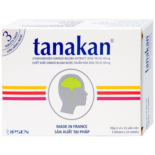 [TIMA009] Thuốc Tanakan Ipsen điều trị triệu chứng rối loạn nhận thức ở người lớn tuổi (2 vỉ x 15 viên)
