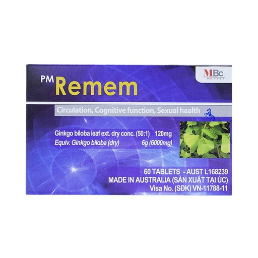 [TIMA011] Thuốc Remem Probiotec điều trị suy tuần hoàn não, di chứng tai biến mạch máu não (4 vỉ x 15 viên)
