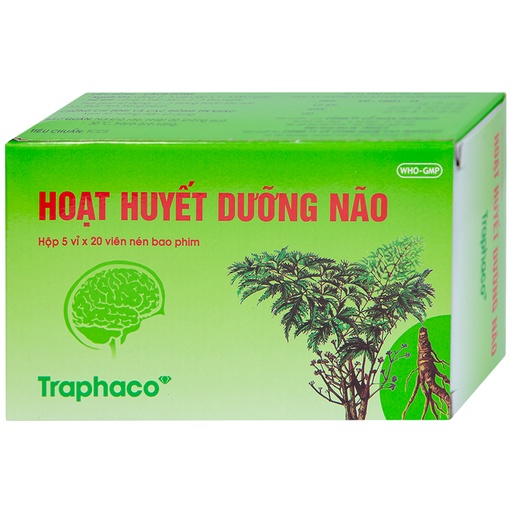 [TIMA017] Thuốc Hoạt Huyết Dưỡng Não bao phim Traphaco điều trị suy giảm trí nhớ, căng thẳng thần kinh (5 vỉ x 20 viên)