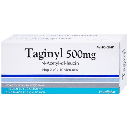 [TIMA022] Thuốc Taginyl 500mg Thành Nam điều trị triệu chứng cơn chóng mặt (2 vỉ x 10 viên)