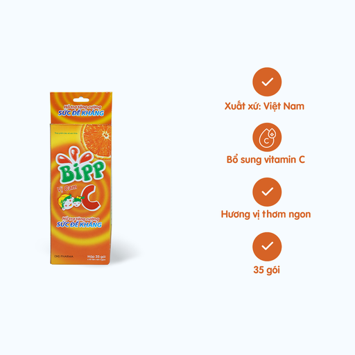 [VITA053] Kẹo ngậm Bipp C bổ sung vitamin C (Hộp 35 gói)