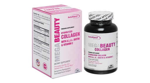 [TPCN021] Hotchland Mega Beauty Collagen làm đẹp da, tóc, móng hộp 90 viên
