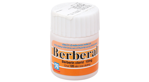[DDTH028] Berberal 10mg trị lỵ gồm lỵ amid và lỵ trực khuẩn, tiêu chảy chai 120 viên