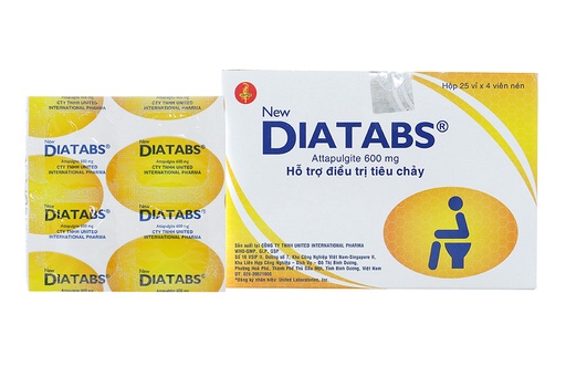 [DDTH048] New Diatabs 600mg trị tiêu chảy cấp và mạn tính (25 vỉ x 4 viên)