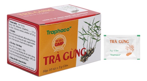 [DDTH053] Trà gừng hòa tan Traphaco giảm đau bụng, đầy trướng hộp 10 gói