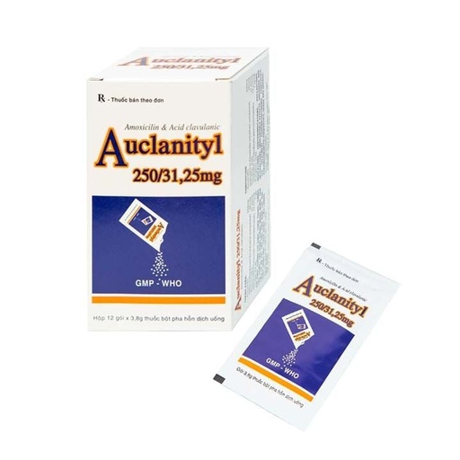[KSI004] Auclanityl 250/31,25mg - Điều trị các nhiễm khuẩn (Hộp 12 gói x 3,8g)