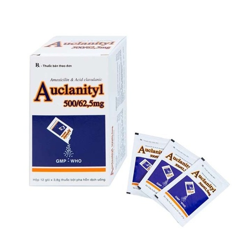 [KSI006] Auclanityl 500/62,5mg - Điều trị các nhiễm khuẩn (Hộp 12 gói x 3,8g)