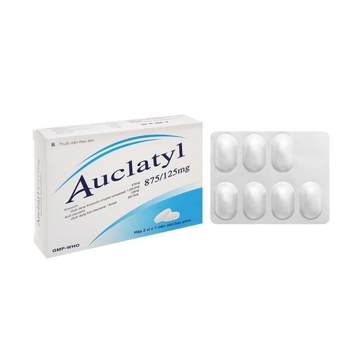 [KSI007] Auclatyl 875/125mg - Điều trị các nhiễm khuẩn (Hộp 2 vỉ x 7 viên)