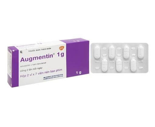 [KSI008] Augmentin 1g - Điều trị các nhiễm khuẩn (Hộp 2 vỉ x 7 viên)