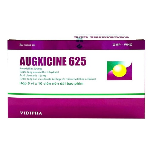 [KSI014] Augxicine 625mg - Điều trị nhiễm khuẩn (Hộp 6 vỉ x 10 viên)