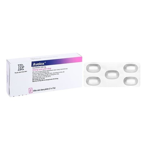 [KSI015] Avelox 400mg - Điều trị các nhiễm khuẩn (Hộp 1 vỉ x 5 viên)