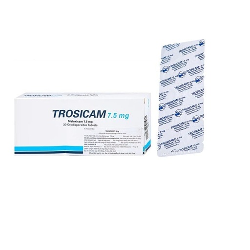 [KSI023] Trosicam 7.5mg - Điều trị viêm xương khớp, viêm khớp dạng thấp (Hộp 3 vỉ x 10 viên)