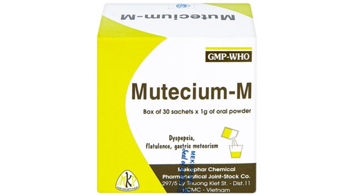 [DDTH058] Thuốc bột uống Mutecium-M trị đầy hơi, chướng bụng, ăn không tiêu (30 gói x 1g)