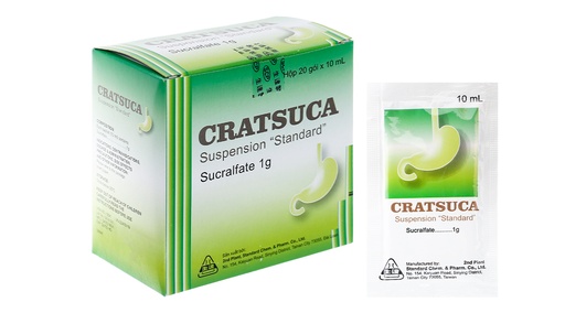 [DDTH123] Hỗn dịch uống Cratsuca 1g trị viêm loét dạ dày, tá tràng (20 gói x 10ml)