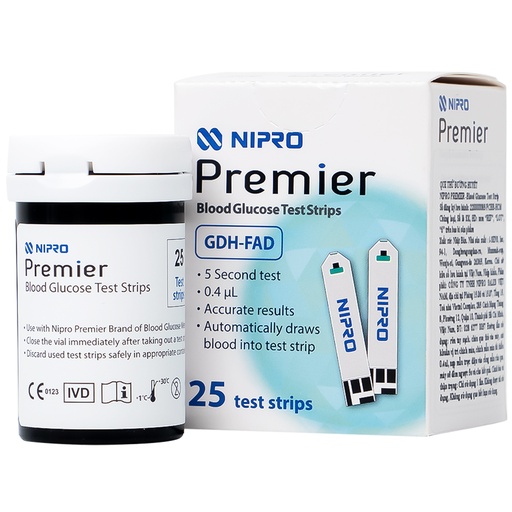 [TBI017] Que thử đường huyết Nipro Premier (25 que)