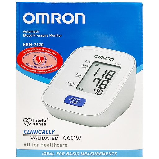 [TBI011] Máy đo huyết áp bắp tay tự động Omron HEM-7120 lưu 1 kết quả đo gần nhất