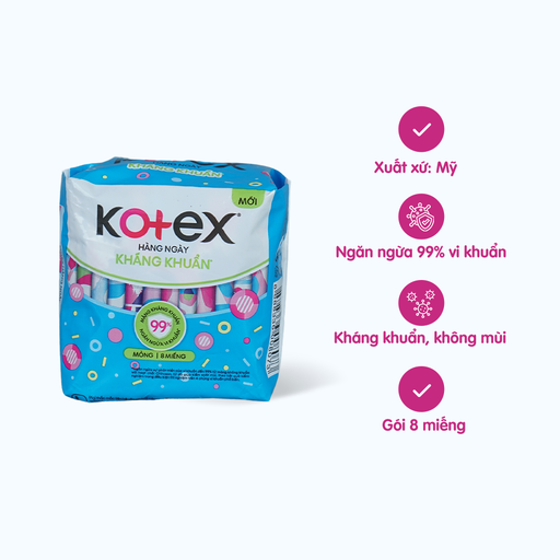 [PK009] Băng Vệ Sinh Hằng Ngày KOTEX Hương Tự Nhiên (8 Miếng)