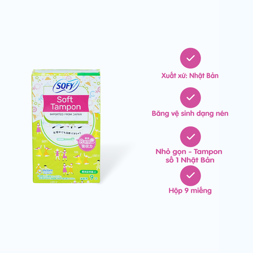 [PK026] Băng vệ sinh Sofy Soft Tampon mềm mại (9 miếng/hộp)