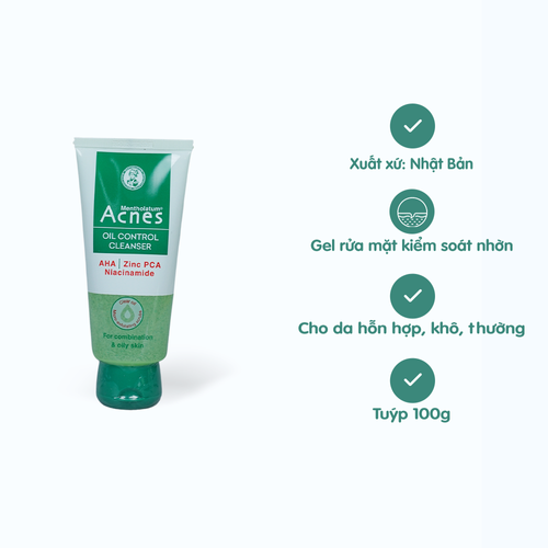 [FW004] Gel rửa mặt ACNES Oil Control Cleanser giúp kiểm soát nhờn (Tuýp 100g)