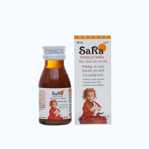[ANAL011] Hỗn dịch uống Sara for children 250mg/5ml giảm đau từ nhẹ đến vừa và hạ sốt (chai 60ml)