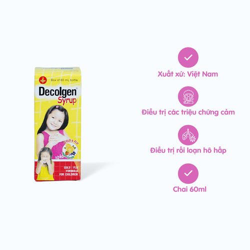 [ANAL013] Siro thuốc Decolgen Syrup trị các triệu chứng ho cảm thông thường (chai 60ml)