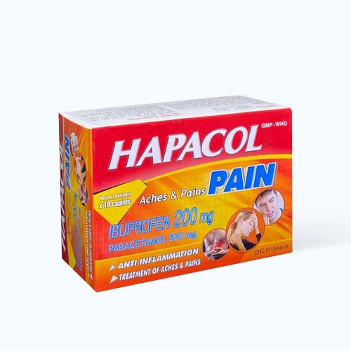 [ANAL019] Viên nang HAPACOL 500mg /200mg làm giảm đau các cơn đau, hạ sốt (10 vỉ x 10 viên)