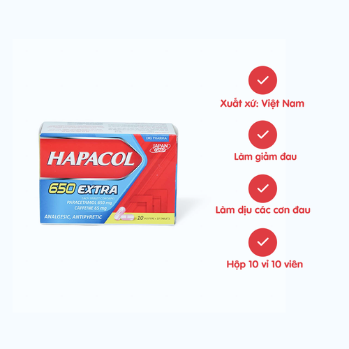 [ANAL022] Viên nén Acetab 650mg điều trị các triệu chứng đau đầu và sốt (10 vỉ x 10 viên)