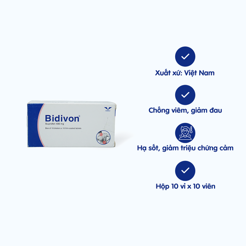 [ANAL025] Viên nén Bidivon 400mg giảm đau, hạ sốt, chống viêm (10 vỉ x 10 viên)