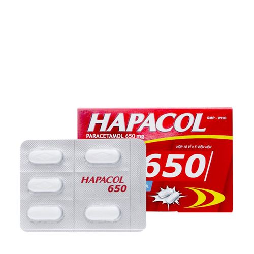 [ANAL037] Viên nén Hapacol 650mg giảm đau từ nhẹ đến vừa và hạ sốt (10 vỉ x 5 viên)