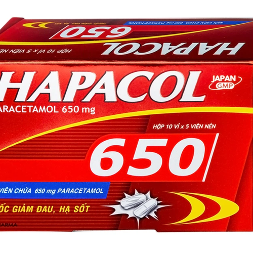 [ANAL038] Viên nén Hapacol 650mg điều trị các triệu chứng đau đầu và sốt (chai 100 viên)